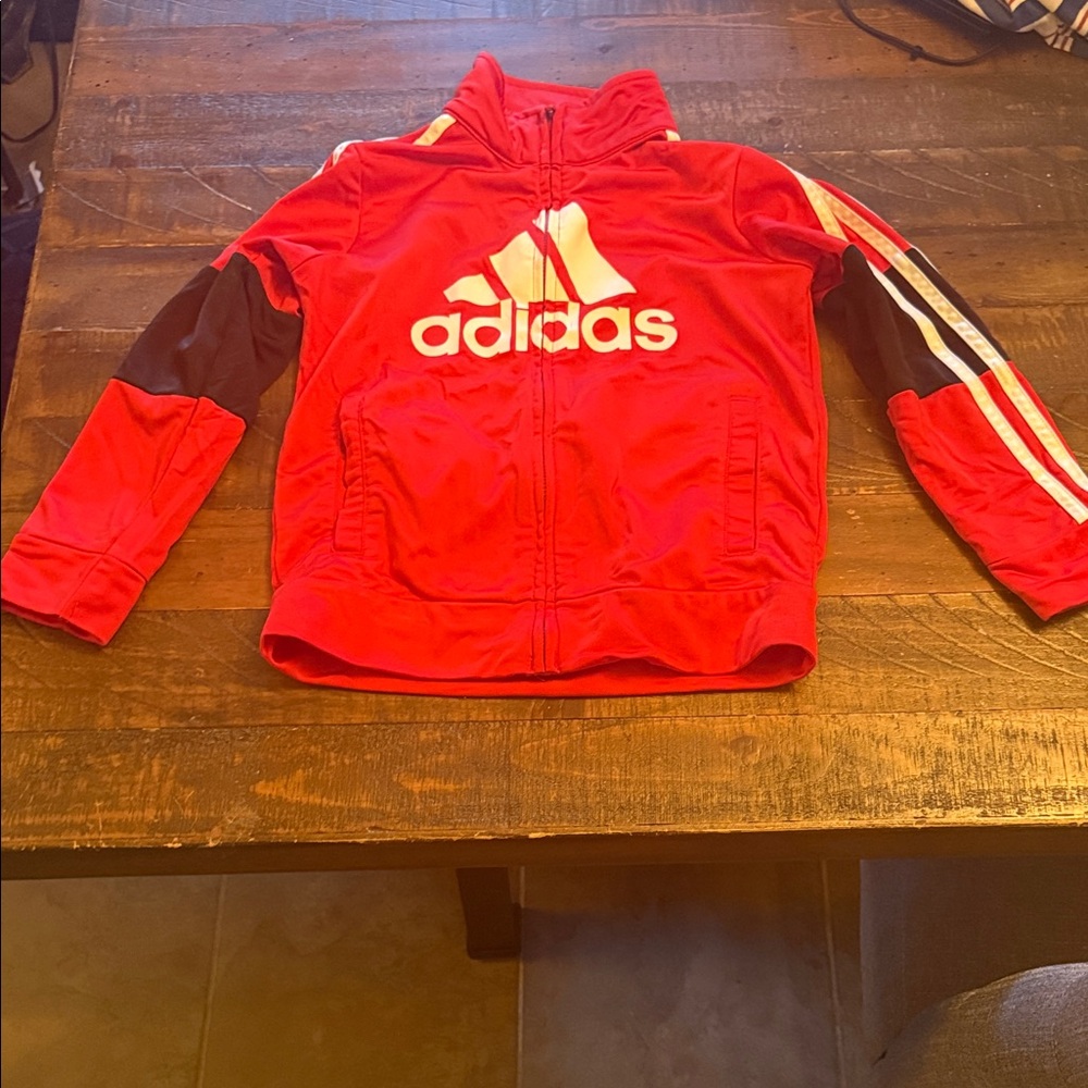 Adidas Vibrant Red Jacket with Stripes